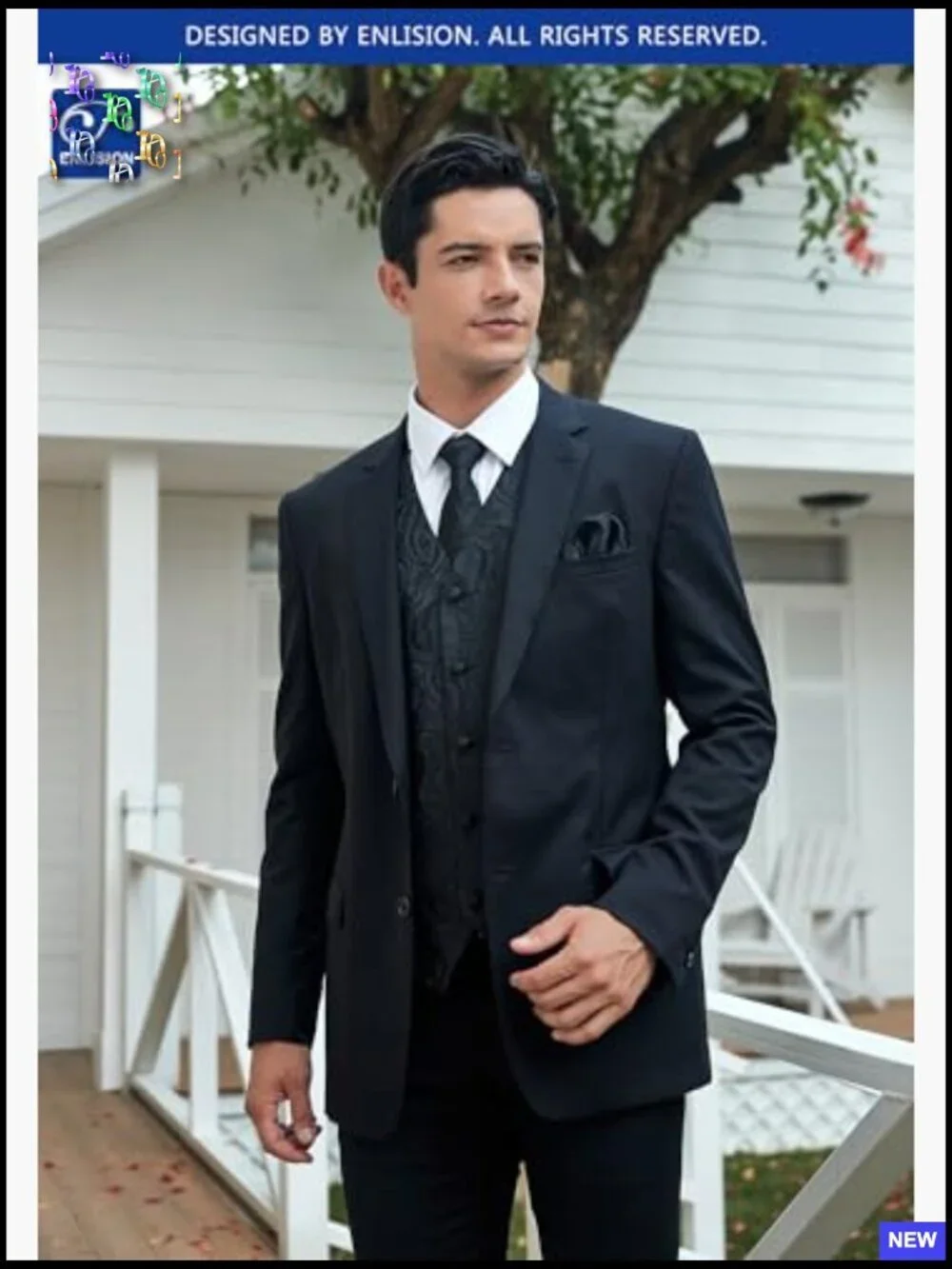 Men's Formal Vest Set Paisley Tuxedo Elegant Silk Blend Wedding Prom Party